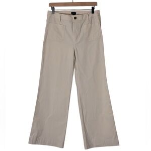 J. Crew | Cream high rise cotton/linen blend cropped wide leg pants